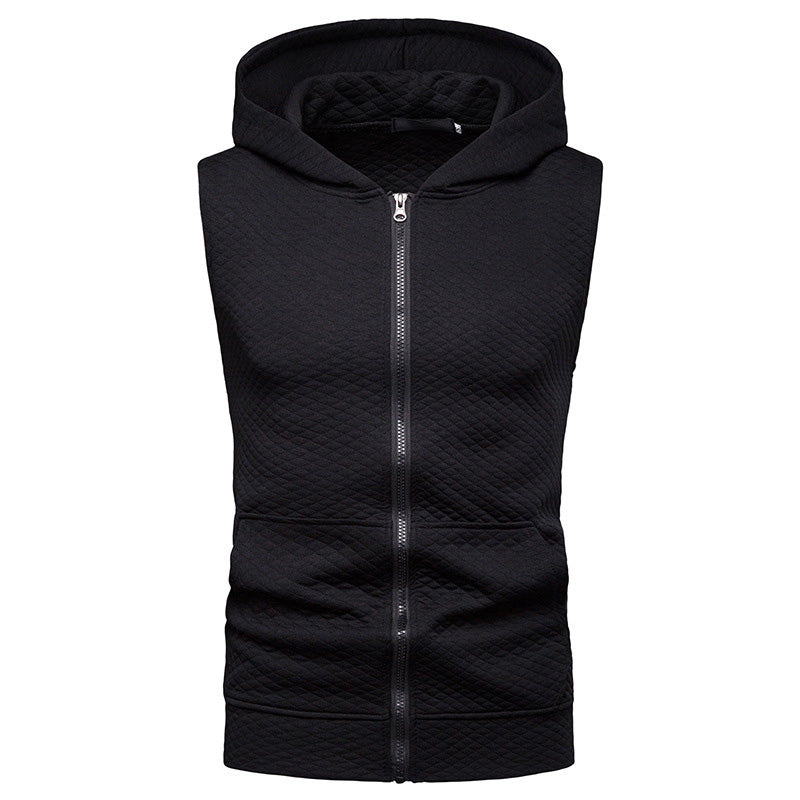 Men'S Hooded Diamond Gera Chain Short Sleeve Hip Hop Sports T-Shirt