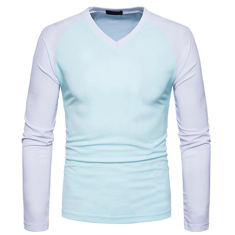 Fashion V-Neck Raglan Sleeve Long Sleeve T-Shirt