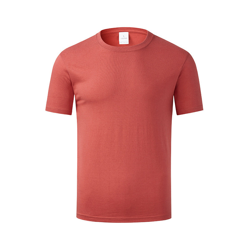 Men'S Cotton Round Neck Solid Color Short Sleeve T-Shirt