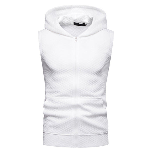 Men'S Hooded Diamond Gera Chain Short Sleeve Hip Hop Sports T-Shirt