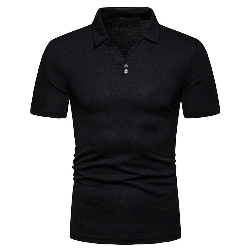 Men'S V-Neck Loose European Size Short Sleeve POLO Shirt