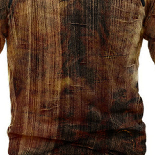 Men'S Retro Casual Printed Long-Sleeved Top