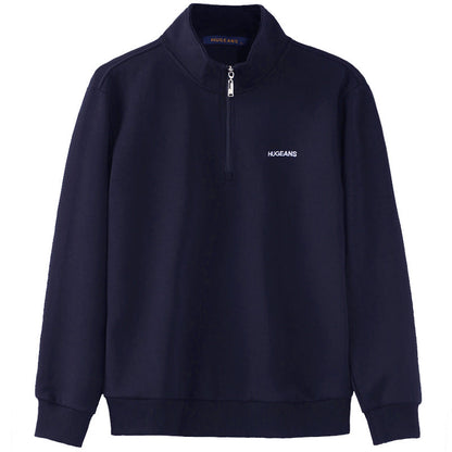 Fall Men'S Stand-Up Collar Loose Zipper Long Sleeve T-Shirt