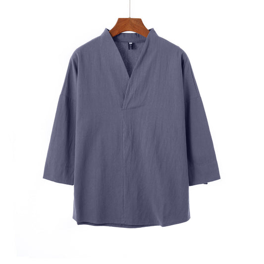 Summer Men'S Disc Button Short-Sleeved T-Shirt