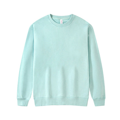 Spring And Autumn Pure Cotton Round Neck Men'S Solid Color Loose Pullover