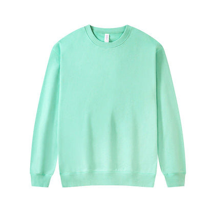 Spring And Autumn Pure Cotton Round Neck Men'S Solid Color Loose Pullover