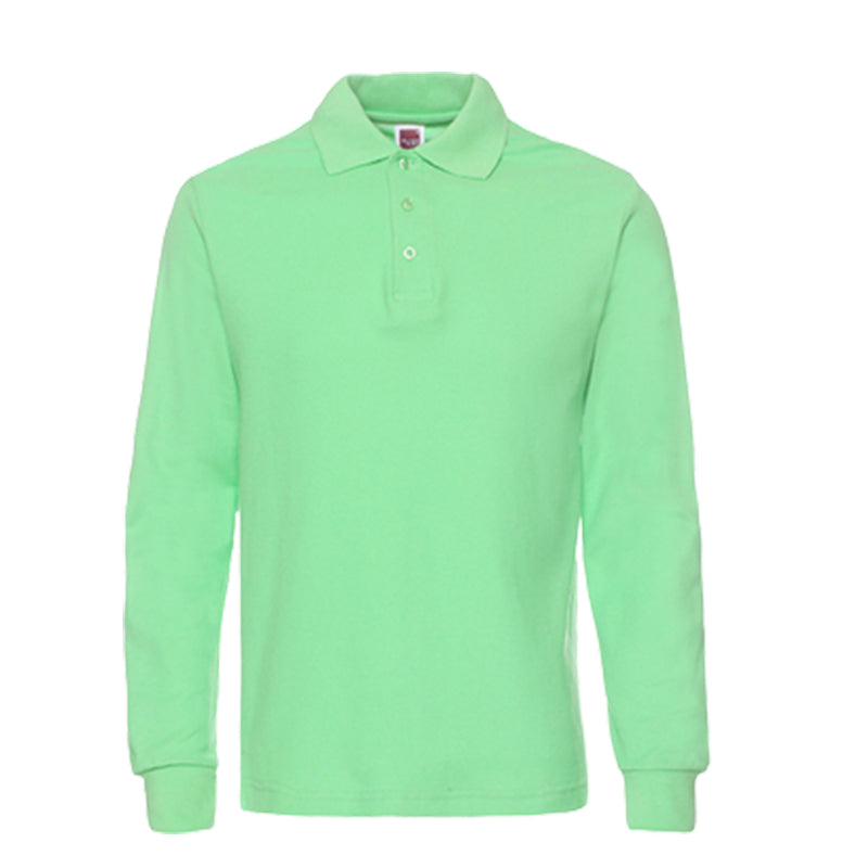 Fall/Winter Men'S Lapel Solid Color Fashion Long-Sleeved T-Shirt