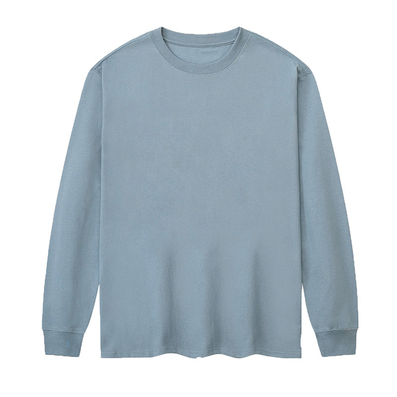 Cotton Men'S Long-Sleeved Round Neck T-Shirt