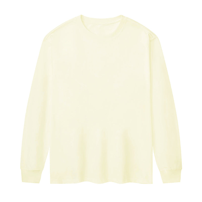 Cotton Men'S Long-Sleeved Round Neck T-Shirt
