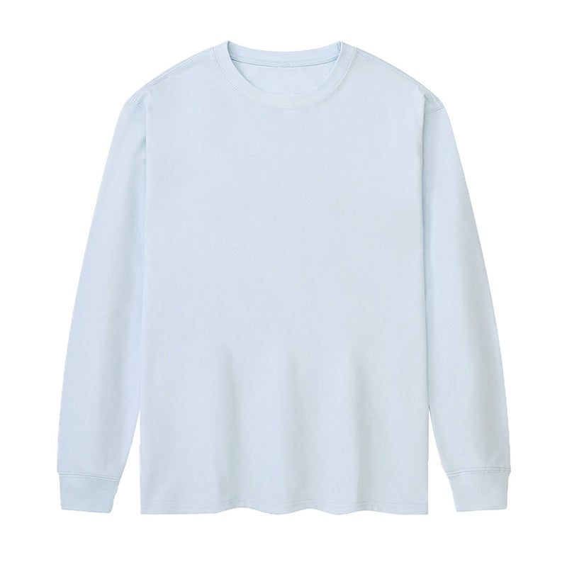 Cotton Men'S Long-Sleeved Round Neck T-Shirt