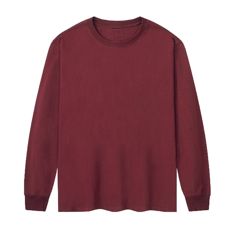 Cotton Men'S Long-Sleeved Round Neck T-Shirt